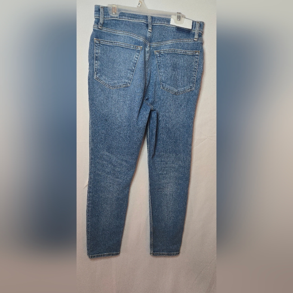 Re/Done 90s High-Rise Ankle Crop Blue Medium Wash Women's 28/6 Jeans - Picture 3 of 8